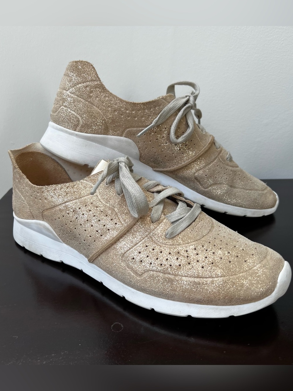 UGG Women's Sparkle Champagne Lace-Up Sneakers